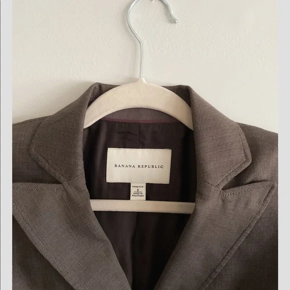 Banana Republic Blazer Jacket Long Sleeve Button Front  Brown. Size 0 - Picture 5 of 8